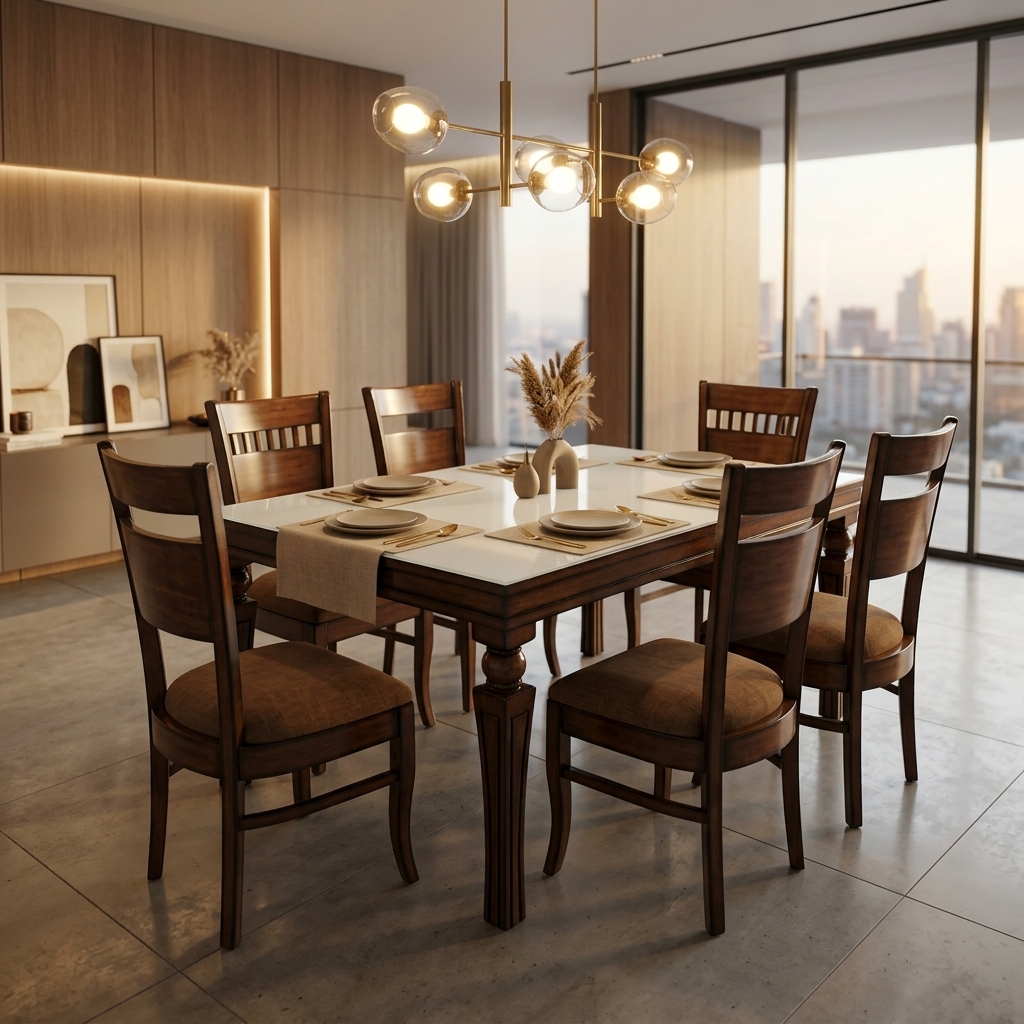 Marble Top Dining Table 7 view 1
