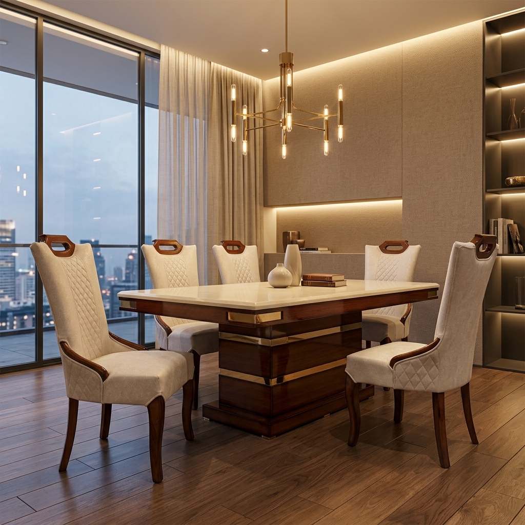 Marble Top Dining Table 8 view 1