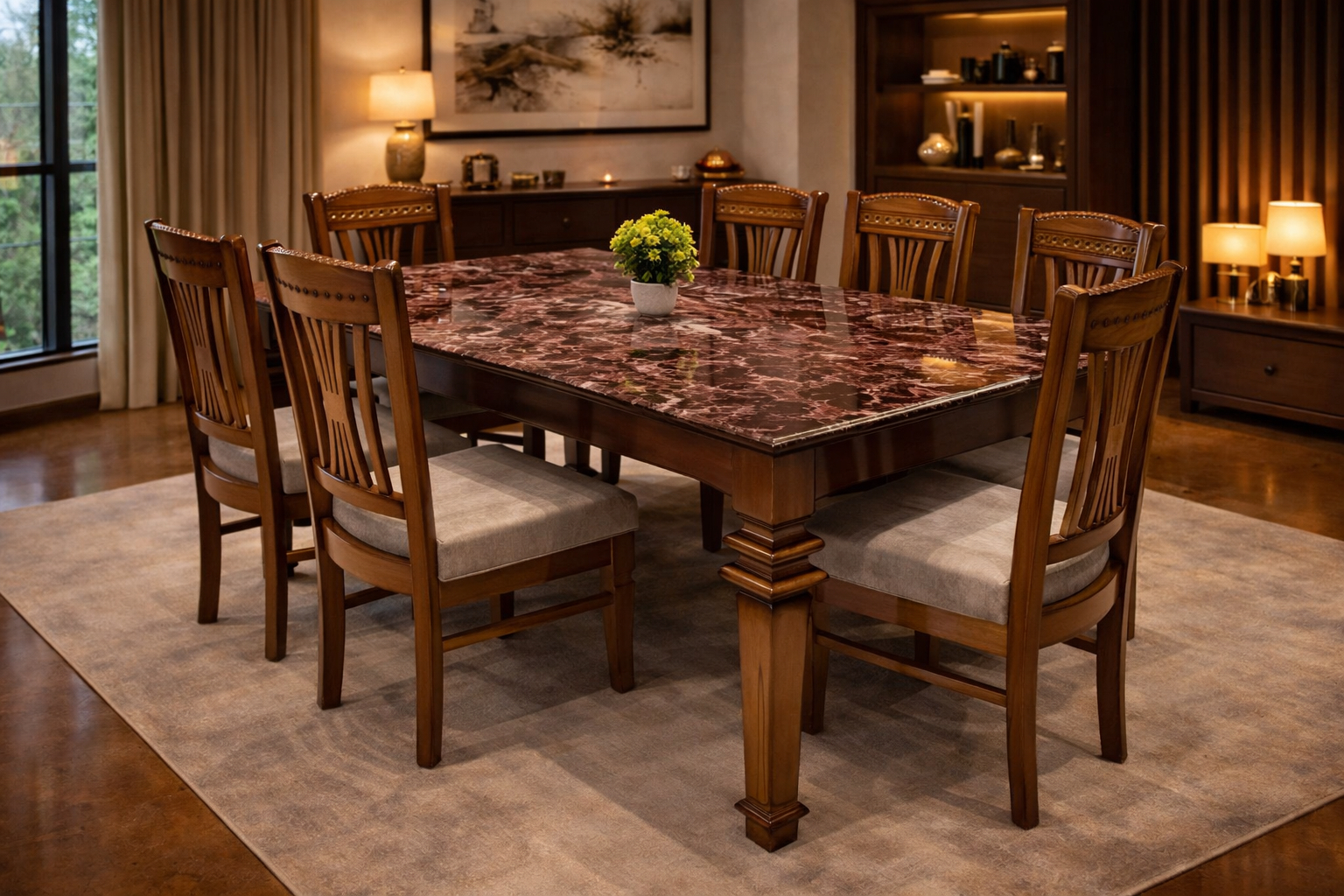 Glass Top Dining Table 8 view 1