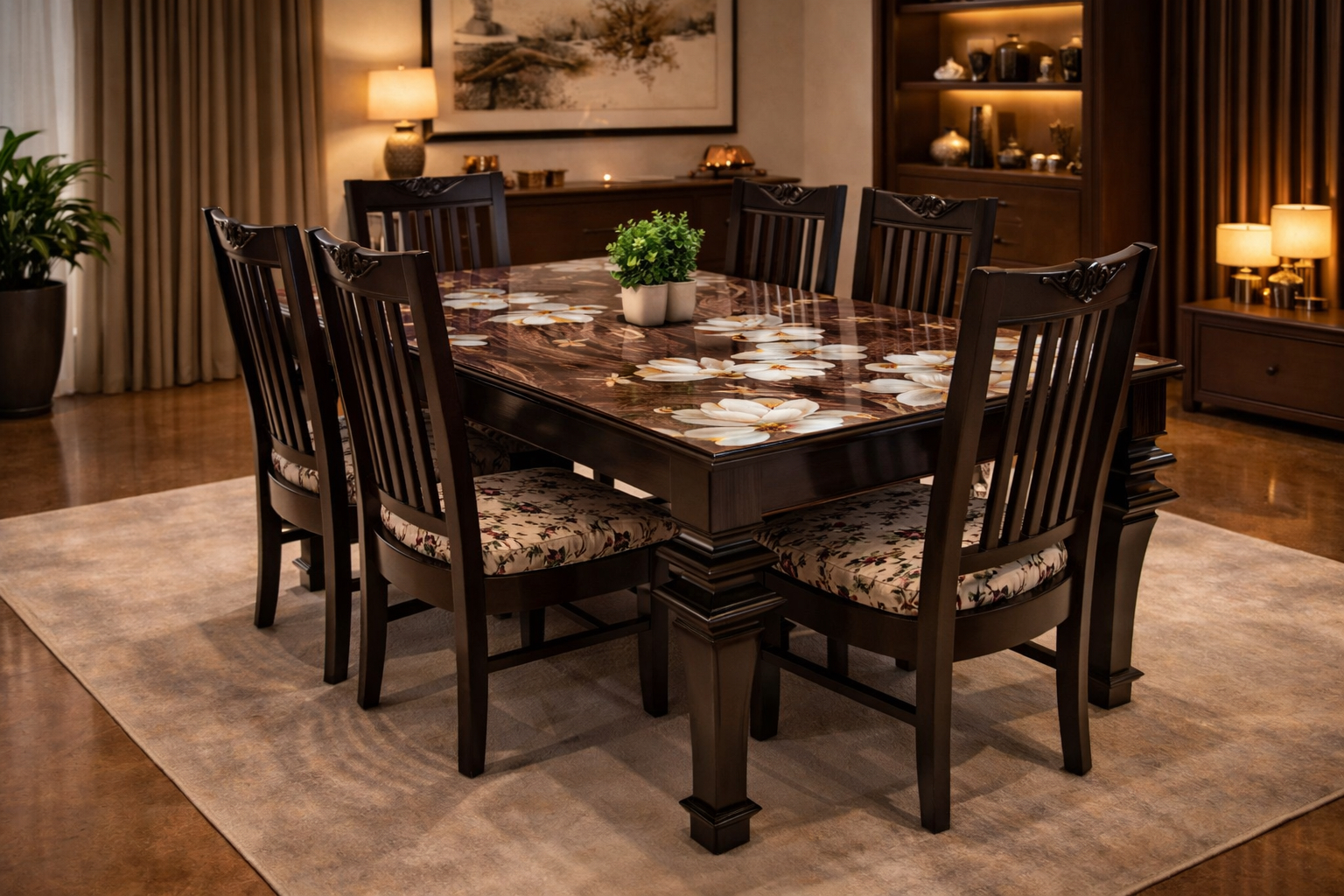 Glass Top Dining Table 5 view 1