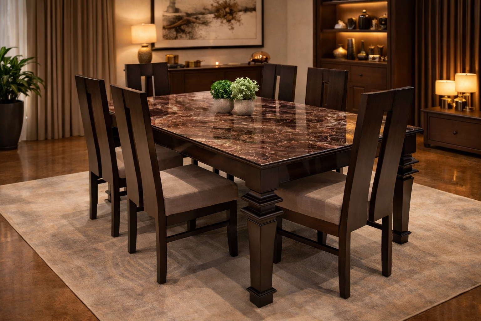 Glass Top Dining Table 6 view 1
