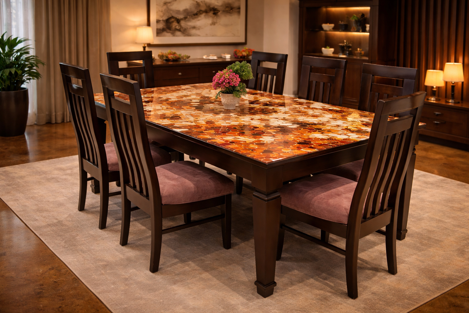 Glass Top Dining Table 7 view 1